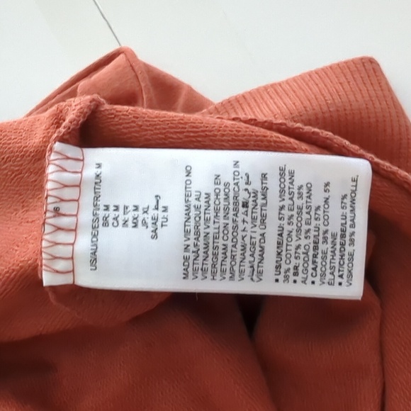 Amazon Essentials Rust/Orange Long Sleeve Terry Funnelneck Top NWT - Picture 8 of 10